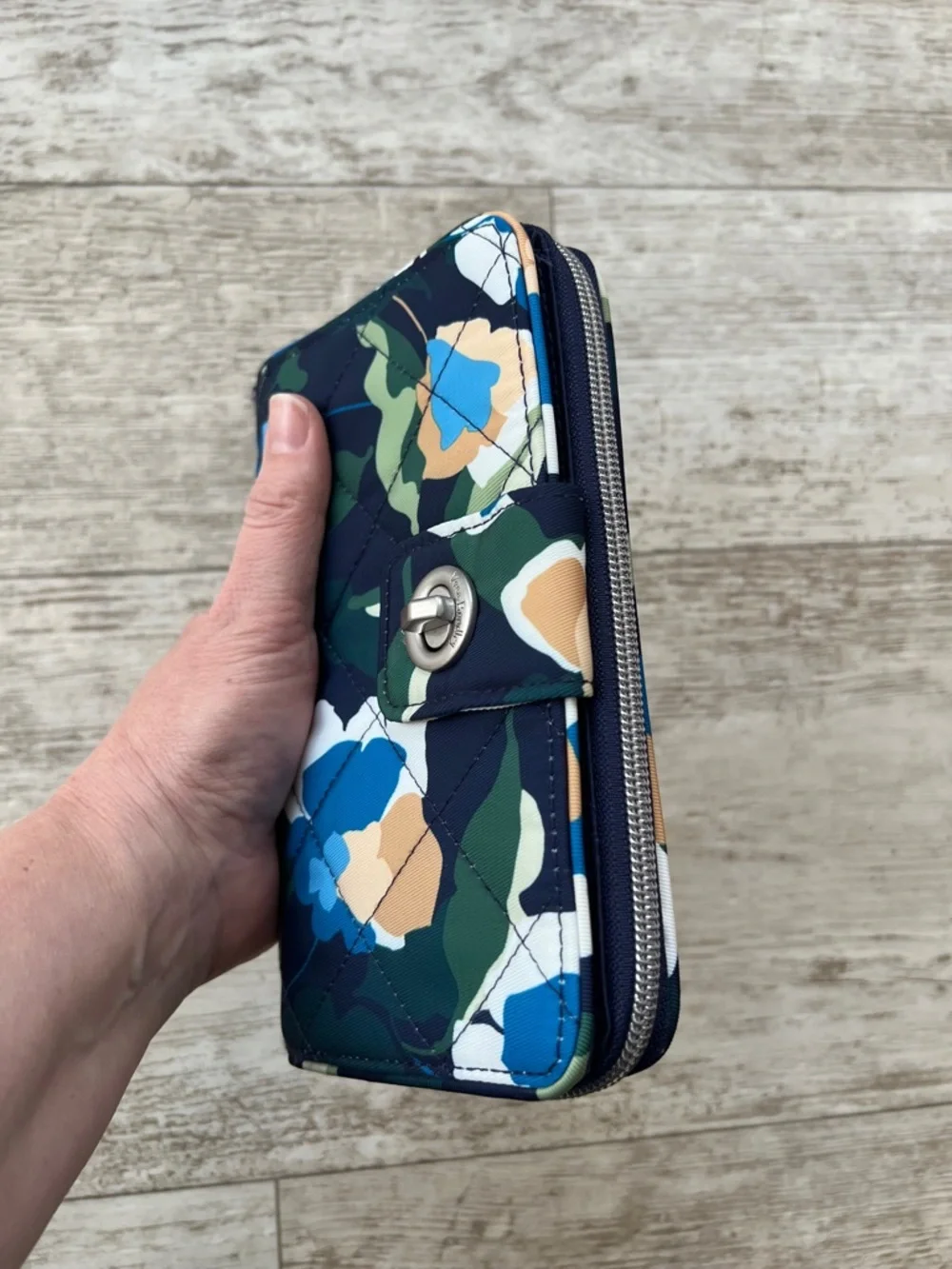 Vera Bradley RFID Turnlock Wallet, Immersed Blooms Performance Twill - Picture 7 of 11